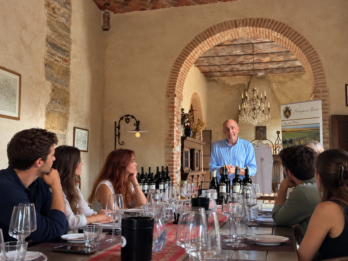 Natalie learning about wine from a winemaker